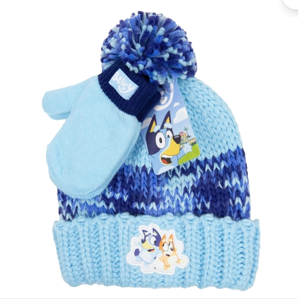 B2G1F- Character Toddler Chunky Knit Beanie and Mittens, 3-Piece Set